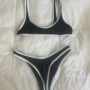 Black and White Women's Bikini Set